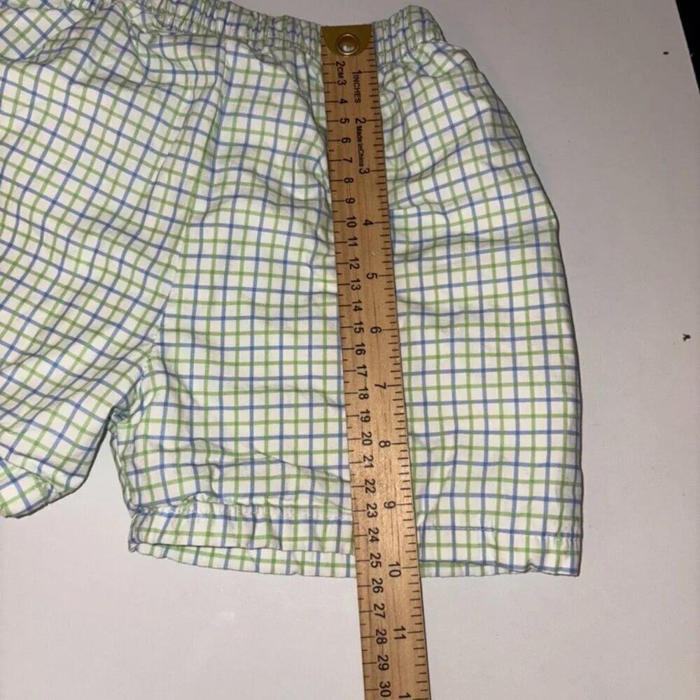 Cecil and Lou Blue Green White Plaid Shorts size 7